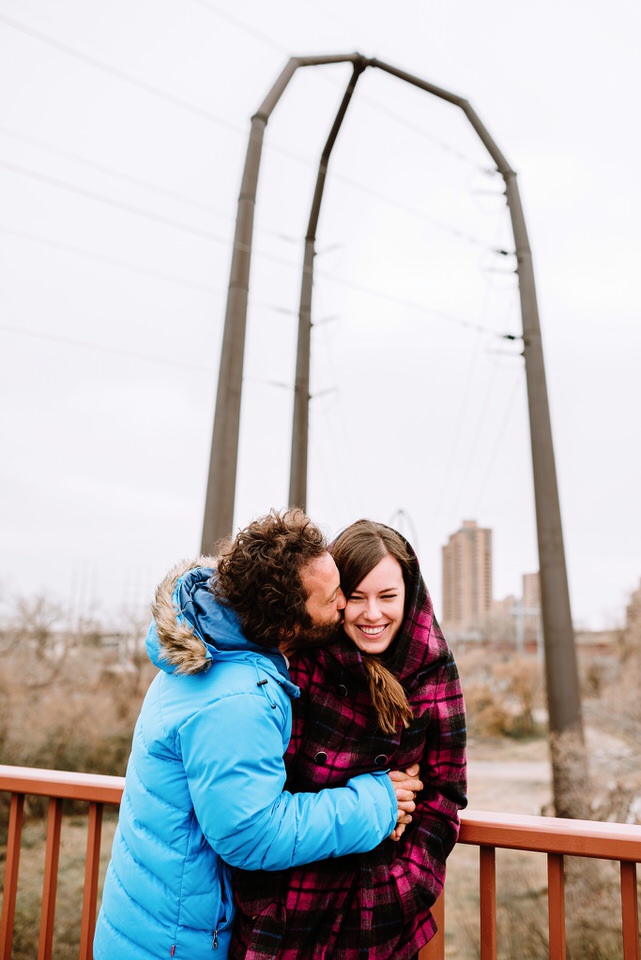 Engagement Session in Stone Arch Bridge in Minneapolis, MN